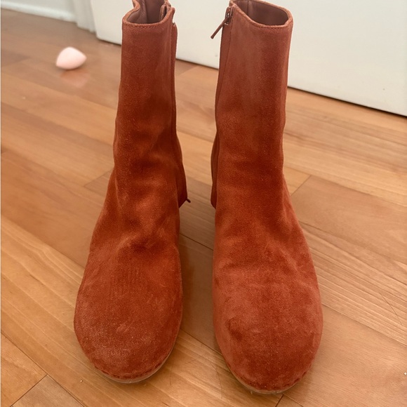 DÔEN Whitby Suede Clog Ankle Boots Rust Size 38 7.5 - Picture 4 of 7
